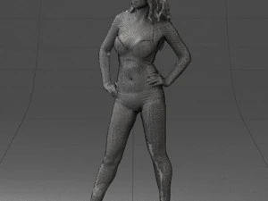 000448 Woman in Leopard Bikini and High Heels 3D Model
