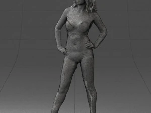 000448 Woman in Leopard Bikini and High Heels 3D Model