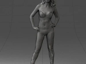 000448 Woman in Leopard Bikini and High Heels 3D Model