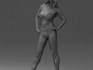 000448 Woman in Leopard Bikini and High Heels 3D Model