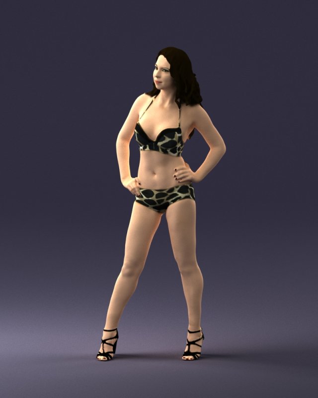 woman in swimsuit 0114 3d print ready 3Dプリントモデル .c4d .max .obj .3ds .fbx .stl .blend 