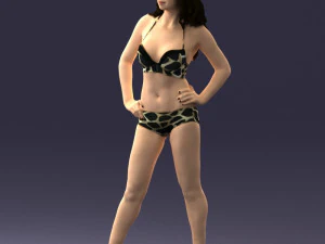 000448 Donna in bikini leopardato e tacchi alti 3dp Modello di stampa 3D