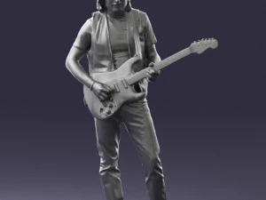 000454 Realistic Male Guitarist Character 3D Model