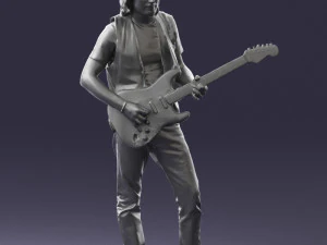 000454 Realistic Male Guitarist Character 3D Model