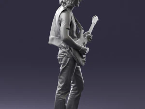000454 Realistic Male Guitarist Character 3D Model