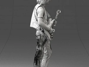 000454 Realistic Male Guitarist Character 3D Model