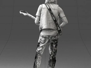 000454 Realistic Male Guitarist Character 3D Model