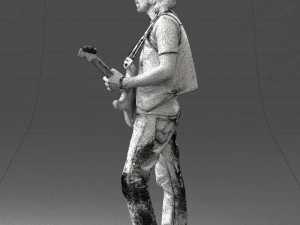000454 Realistic Male Guitarist Character 3D Model