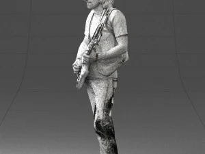 000454 Realistic Male Guitarist Character 3D Model