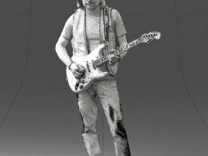 000454 Realistic Male Guitarist Character 3D Model