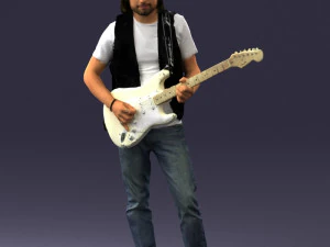 000454 Realistic Male Guitarist Character 3d print 3D Print Model
