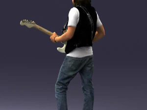 000454 Realistic Male Guitarist Character 3d print 3D Print Model