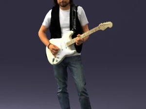 000454 Realistic Male Guitarist Character 3d print 3D Print Model