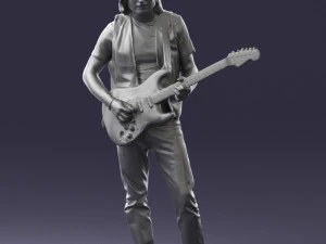 000454 Realistic Male Guitarist Character 3d print 3D Print Model