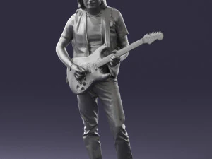 000454 Realistic Male Guitarist Character 3d print 3D Print Model