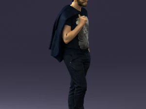 000456 Realistic Casual Man with Sunglasses Standing Pose 3D Model