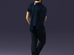 000456 Realistic Casual Man with Sunglasses Standing Pose 3D Model