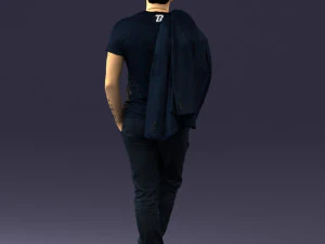 000456 Realistic Casual Man with Sunglasses Standing Pose 3D Model