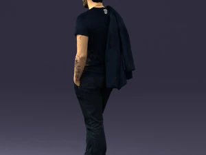 000456 Realistic Casual Man with Sunglasses Standing Pose 3D Model