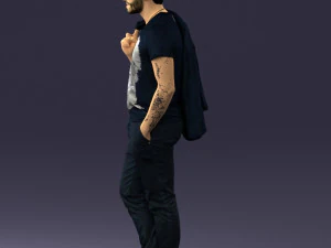 000456 Realistic Casual Man with Sunglasses Standing Pose 3D Model
