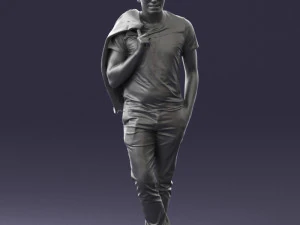 000456 Realistic Casual Man with Sunglasses Standing Pose 3D Model
