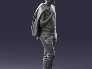 000456 Realistic Casual Man with Sunglasses Standing Pose 3D Model
