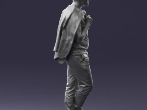 000456 Realistic Casual Man with Sunglasses Standing Pose 3D Model