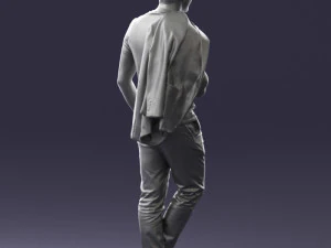 000456 Realistic Casual Man with Sunglasses Standing Pose 3D Model
