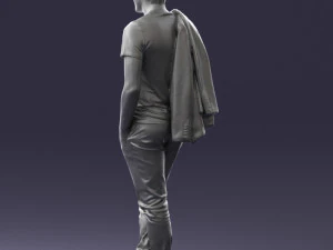 000456 Realistic Casual Man with Sunglasses Standing Pose 3D Model