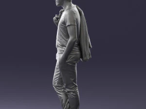 000456 Realistic Casual Man with Sunglasses Standing Pose 3D Model