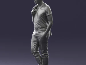 000456 Realistic Casual Man with Sunglasses Standing Pose 3D Model