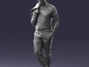 000456 Realistic Casual Man with Sunglasses Standing Pose 3D Model