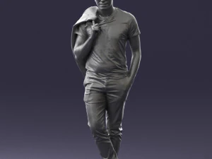 000456 Realistic Casual Man with Sunglasses Standing Pose 3D Model