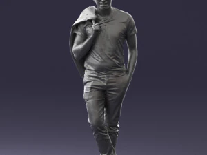 000456 Realistic Casual Man with Sunglasses Standing Pose 3D Model