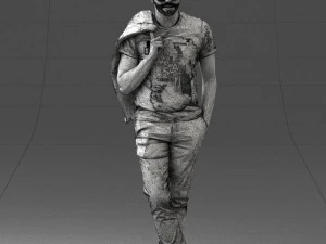 000456 Realistic Casual Man with Sunglasses Standing Pose 3D Model