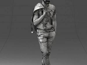 000456 Realistic Casual Man with Sunglasses Standing Pose 3D Model