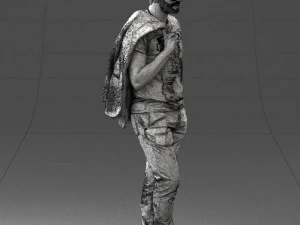 000456 Realistic Casual Man with Sunglasses Standing Pose 3D Model