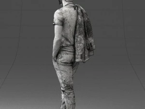 000456 Realistic Casual Man with Sunglasses Standing Pose 3D Model