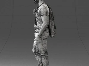 000456 Realistic Casual Man with Sunglasses Standing Pose 3D Model