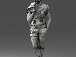 000456 Realistic Casual Man with Sunglasses Standing Pose 3D Model