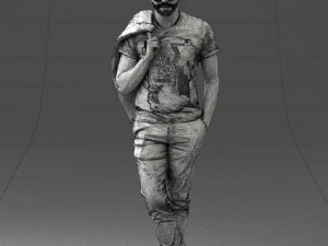 000456 Realistic Casual Man with Sunglasses Standing Pose 3D Model