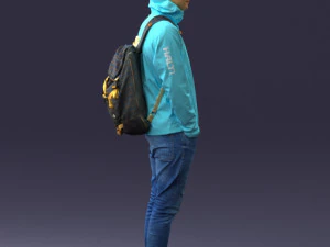 000457 Realistic Casual Man with Backpack Standing Pose 3d print ready 3D Print Model