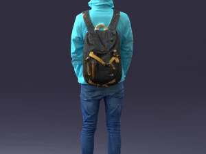 000457 Realistic Casual Man with Backpack Standing Pose 3d print ready 3D Print Model