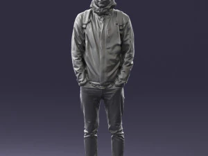 000457 Realistic Casual Man with Backpack Standing Pose 3d print ready 3D Print Model