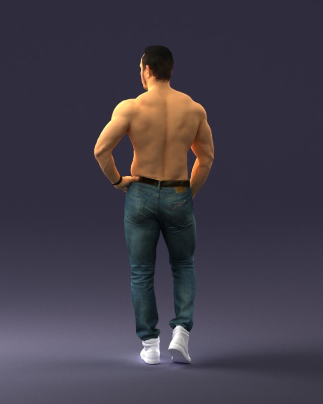 Man bulging torso nude pants model side view 23727849 Stock Photo at  Vecteezy