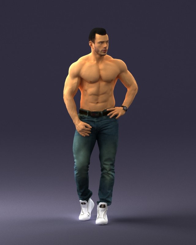 naked torso man 0124 3d print ready 3D 打印模型 .c4d .max .obj .3ds .fbx .stl .blend 