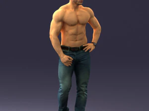 000458 Athletic Muscular Man Standing Pose 3dp 3D Print Model