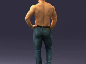 000458 Athletic Muscular Man Standing Pose 3dp 3D Print Model