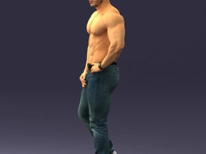 000458 Athletic Muscular Man Standing Pose 3dp 3D Print Model