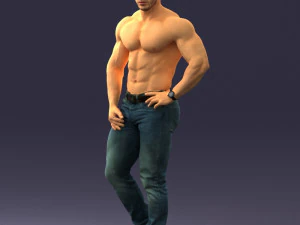 000458 Athletic Muscular Man Standing Pose 3dp 3D Print Model